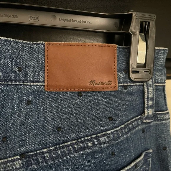 Madewell Slim Straight Navy Dot Edition Jeans Size 26 - Picture 10 of 12